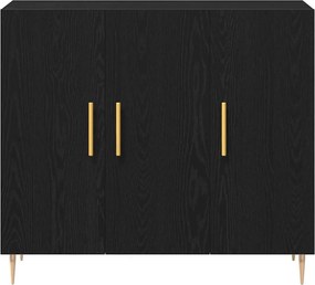 vidaXL Πλαϊνό γραφείο Μαύρη Οξυά 90 x 34 x 80 εκ. Επεξεργασμένο ξύλο