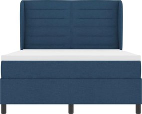 vidaXL Κρεβάτι με ελατήρια με στρώμα Μπλε 140 x 200 cm ύφασμα