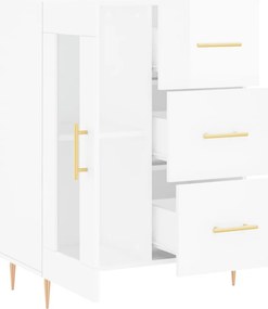 vidaXL Ντουλάπι Γυαλιστερό Λευκό 69,5x34x90 εκ. Επεξεργασμένο Ξύλο