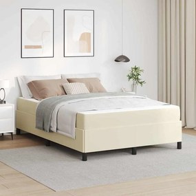 vidaXL Σκελετός Κρεβατιού με στρώμα Κρεμ 160 x 200 cm ύφασμα
