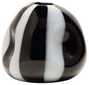 Βάζο Γυάλινο Vase 244 21x18cm Black-White Kentia Γυαλί