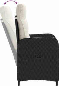 vidaXL Σετ Εξωτερικής Τραπέζης 3 pcs Μαύρο και Κρεμ Λευκό