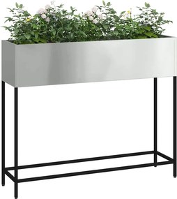 vidaXL Υψωμένη Γλάστρα Κήπου Ασημί 100 x 26 x 82 εκ