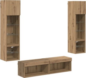vidaXL Μονάδα Τοίχου Τηλεόρασης 6 pcs Artisan Oak Επεξεργασμένο ξύλο