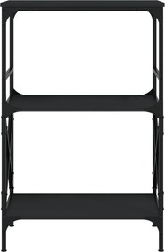 vidaXL Βιβλιοθήκη 3 Επιπέδων Μαύρη 59x35x90,5 εκ. Επεξεργασμένο Ξύλο