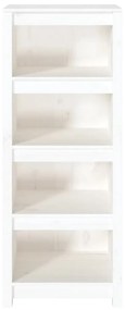 Βιβλιοθήκη Λευκή 50x35x125,5 εκ. από Μασίφ Ξύλο Πεύκου - Λευκό