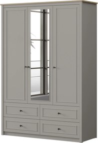 Ντουλάπα Γκρι / Δρυς PAVU 145.8x52.7x208.5