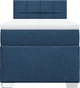 vidaXL Κρεβάτι Boxspring με Στρώμα Μπλε 100 x 200 εκ. Υφασμάτινο