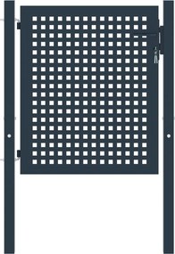vidaXL Πόρτα Περίφραξης Ανθρακί 102x75 εκ. Ατσάλι