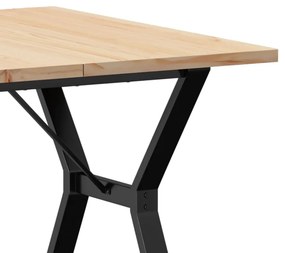 vidaXL Τραπέζι Τραπεζαρίας Πλαίσιο Y Μασίφ Πεύκο/Ατσάλι