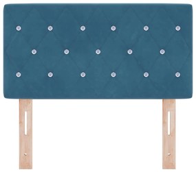 vidaXL LED κεφαλάρι με φώτα λωρίδας LED Σκούρο Μπλε 80 cm Πολυεστέρας