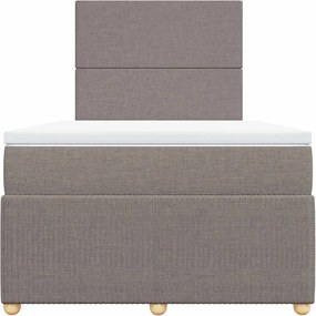 vidaXL Κρεβάτι Boxspring με Στρώμα Taupe 120x190 εκ. Υφασμάτινο