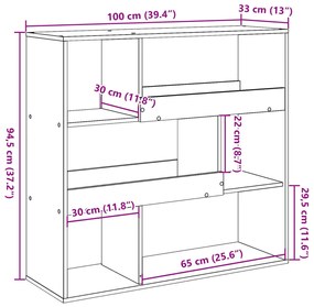 ΒΙΒΛΙΟΘΗΚΗ ΌΨΗ ΠΑΛΑΙΟΥ ΞΥΛΟΥ 100X33X94,5 ΕΚ. ΕΠΕΞΕΡΓΑΣΜΕΝΟ ΞΥΛΟ 3309481