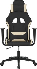 vidaXL Καρέκλα Gaming Μαύρη και Κρεμ Υφασμάτινη