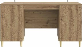 vidaXL Γραφείο Artisan Δρυς 142,5 x 50 x 75 εκ. Επεξεργασμένο Ξύλο