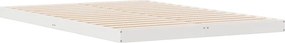 vidaXL Κρεβάτι δαπέδου Λευκό 160 x 210 cm Στερεά ξυλεία πεύκου
