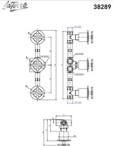La Torre Elle Cross Chrome 38289 - Μπαταρια εντοιχισμου 2 ή 3 εξοδων