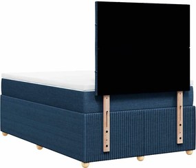 vidaXL Κρεβάτι Boxspring με Στρώμα Μπλε 120x200 εκ. Υφασμάτινο