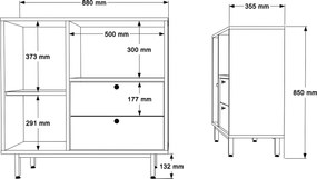 Ντουλάπι Δρυς / Πράσινο NACUBIN 88x35.5x85