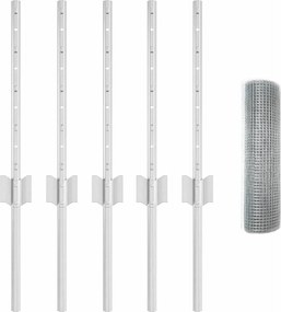 vidaXL Τεντώτο με στήριγμα Ασημί 0,4 x 10 μ Ατσάλι