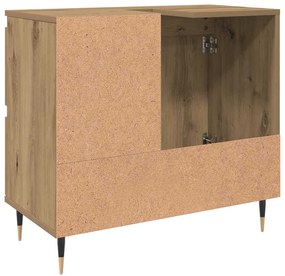 vidaXL Ντουλάπι Μπάνιου τεχνίτης Δρυς 65x33x60 εκ. Επεξεργασμένο Ξύλο