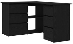 vidaXL Γωνιακό Γραφείο Μαύρης Βελανιδιάς , 145x100x76 εκ, Φτιαγμένο από Επεξεργασμένο Ξύλο