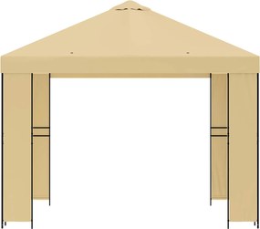 vidaXL Κιόσκι 3 x 3 m Κρεμ Πολυεστέρας και Χάλυβας 190 gsm