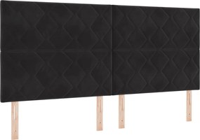 vidaXL Κρεβάτι box spring με στρώμα Μαύρο 200 x 200 cm Βελούδο