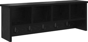 vidaXL Τοίχου Κρεμάστρα Μαύρη Οξυά 75 x 16 x 26 εκ