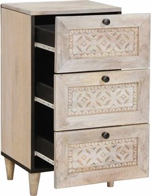 vidaXL Πλαϊνό γραφείο με συρτάρι Λευκό 33.5 x 40 x 75 εκ