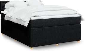 vidaXL Κρεβάτι Boxspring με Στρώμα Μαύρο 160x200 εκ. Υφασμάτινο
