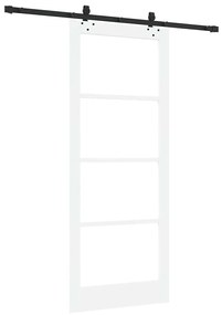 vidaXL Συρόμενη Πόρτα Χειροκίνητος Λευκό 86 x 211 cm Ξύλο και μέταλλο