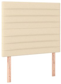 vidaXL Κρεβάτι Boxspring με Στρώμα Κρεμ 90x190 εκ.Υφασμάτινο