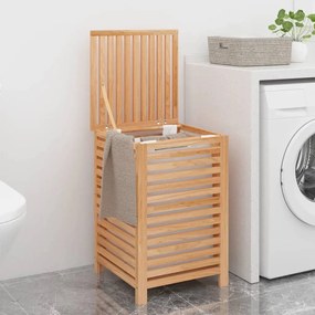 vidaXL Καλάθι Απλύτων 45 x 45 x 65 εκ. από Μασίφ Ξύλο Καρυδιάς