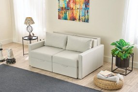 Διθέσιος Καναπές Κρεβάτι Κρέμα SAROS 110x155x72