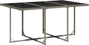 vidaXL Σετ Τραπεζαρίας Κήπου 7 τεμ. Γκρι Συνθ. Ρατάν με Μαξιλάρια