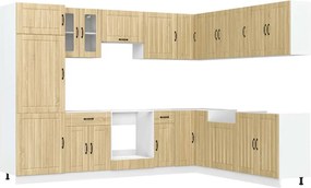 vidaXL Σετ Ντουλάπια Κουζίνας 14 τεμ. Lucca Sonoma Δρυς Επεξ. Ξύλο