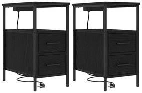 vidaXL Κουτιά Κρεβατοκάμαρας 2 pcs Μαύρη δρυς 30 x 48 x 61 εκ
