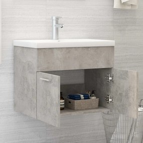 vidaXL Ντουλάπι Νιπτήρα Γκρι Σκυροδέματος 60x38,5x46 εκ. Μοριοσανίδα