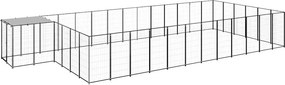 vidaXL Dog Kennel Black 22,99 m² Ατσάλι