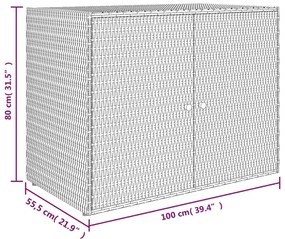 ΝΤΟΥΛΑΠΙ ΑΠΟΘΗΚΕΥΣΗΣ ΚΗΠΟΥ ΓΚΡΙ 100X55,5X80 ΕΚ. ΣΥΝΘΕΤΙΚΟ ΡΑΤΑΝ 319869