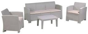 SAVANNA Set Σαλόνι Κήπου Βεράντας  K/D, PP-UV Sand Grey Μαξιλάρια Μπεζ