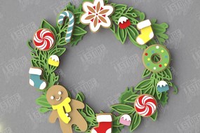 Σετ των 2 Intra απο ξύλο plywood 3mm-4mm πάχος - Χριστουγεννιάτικο στεφάνι | Διακόσμηση βεράντας | Αργία Δίασταση 15x15 cm INTRAFABR-109025641