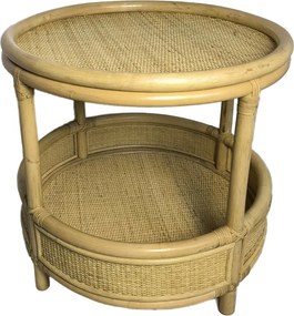 Βοηθητικό τραπέζι Moody PE rattan φυσικό Φ55x51εκ
