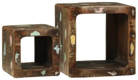vidaXL Μονάδα Τηλεόρασης 2 pcs Πολύχρωμο Μασίφ ανακυκλωμένο ξύλο