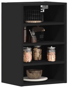 Κρεμαστό Ντουλάπι "Riga" Μαύρο 40x29,5x60 εκ. από Τεχνητό Ξύλο