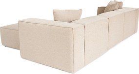 Corner Sofa Lora (L1-O1-1R-POUFFE ) - Peach Peach