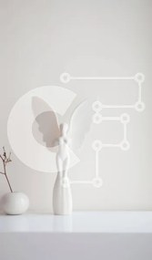 Intra Συλλεκτικό Ξύλινο Παζλ Plywood  4mm - Ειδώλιο λευκών φτερών αγγέλου στο τραπέζι Σε Ξύλινο Κουτί - Διαστάσεις Puzzle: 10x10 cm – 25 κομμάτια