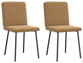 Καρέκλες Τραπεζαρίας 2 τεμ. Καφέ Βελούδινες 4101194