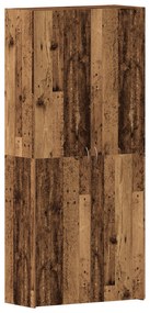 vidaXL Ντουλάπα Παπουτσιών Παλιού Ξύλου 80x35,5x180 εκ. Μη κατεργασμένο ξύλο
